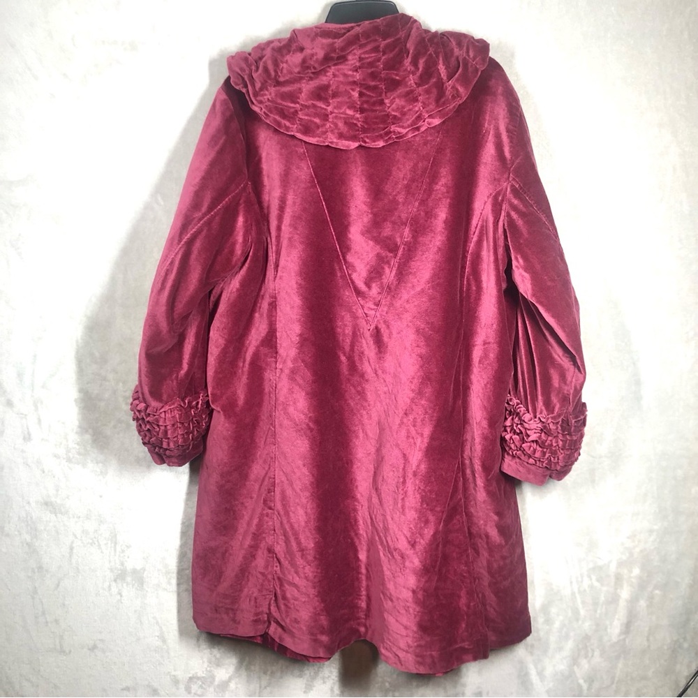 Hopeless Romantic Velvet Coat Size XXL Burgundy Victorian Whimsigoth 90s Witchy - Picture 5 of 13